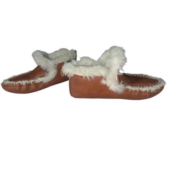 🤎 Leather Shearling-Lined Moccasin Ankle Boots Size 11 - Picture 4 of 6